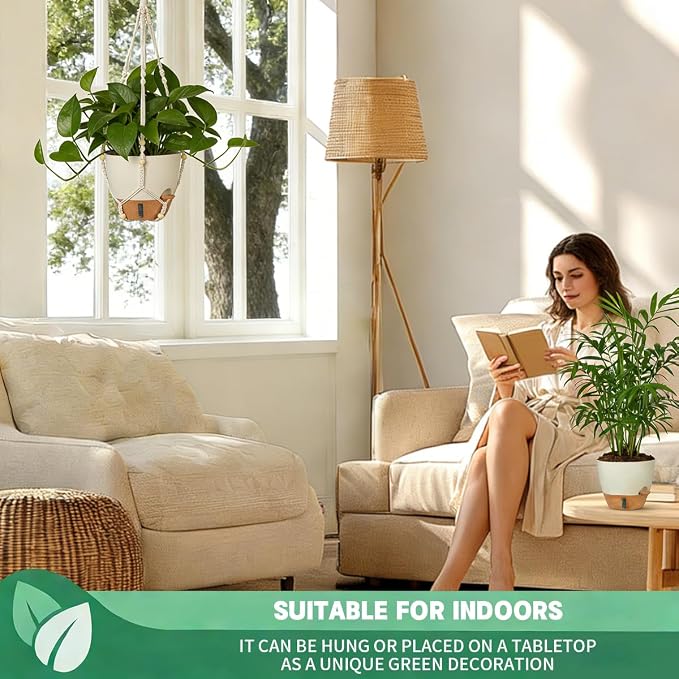 Self-Watering Hanging Planters for Indoor Plants Set 2-Piece Includes Plant - Image 7