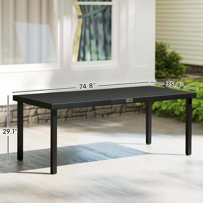 Outsunny 75" x 35" Outdoor Dining Table - Image 3