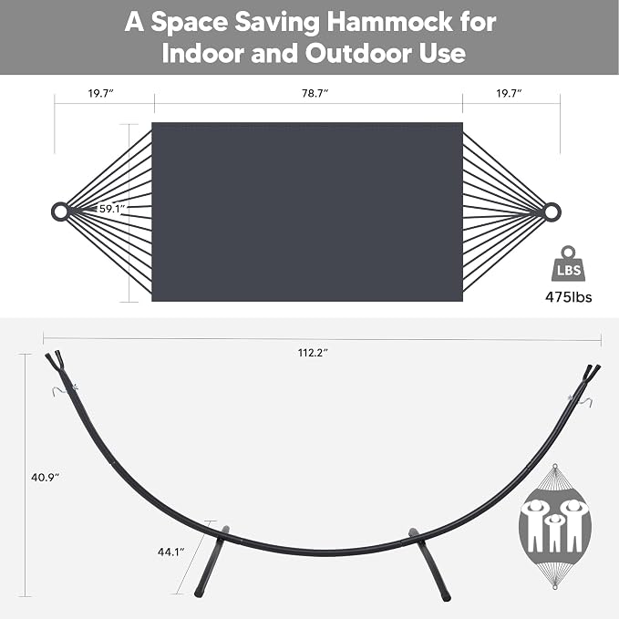 SUNCREAT Hammocks Standing Patio Hammock, Portable Hammock - Image 5
