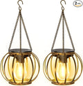 KOOPER Solar Lanterns Outdoor Waterproof, Upgraded Bronze Metal Hanging Solar by KOOPER