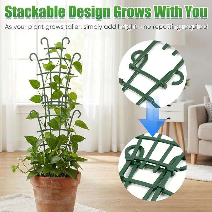 Plant Support Stakes, Stackable Plant Trellis - Image 6