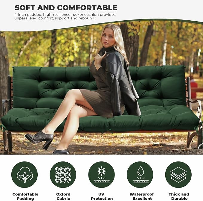 Porch Swing Cushions, Waterproof Swing Cushions Replacement - Image 2