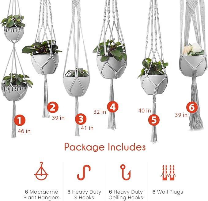 Plant Hanger Indoor, Macrame Plant Hangers Indoor Macrame Hanging Planters - Image 6
