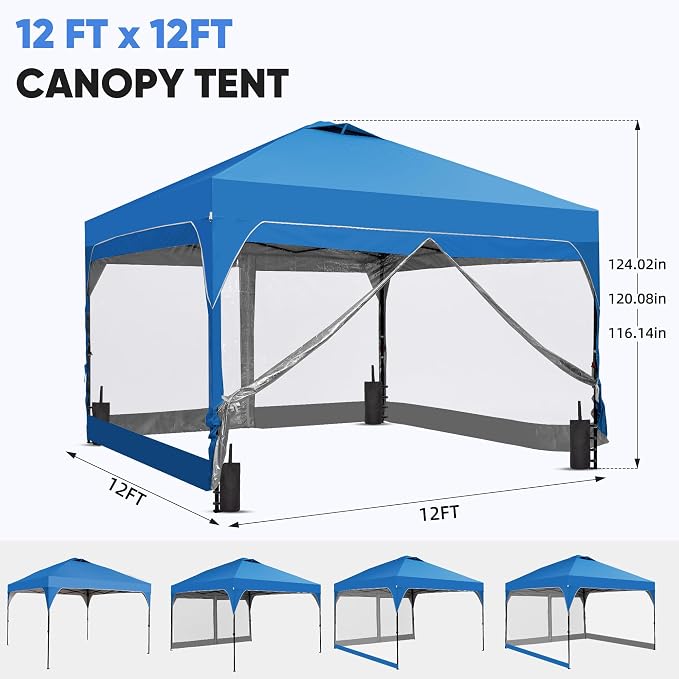 GDY 12x12FT Outdoor Pop Up Canopy Tent - Image 3