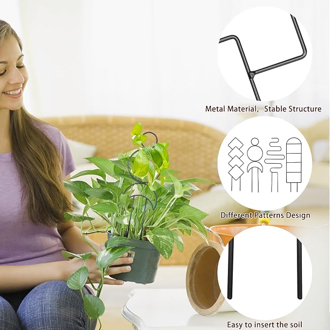4 Pcs Mini Metal Trellis for Potted Plants, Climbing Support for Hoya Vines - Image 4