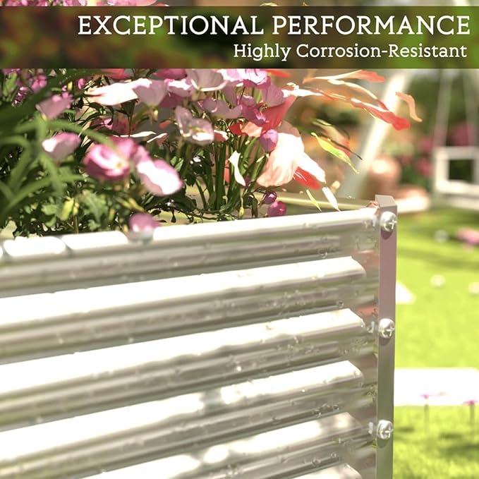 2 Pack Tall 8x4FT Corrugated Galvanized Steel Raised Garden Bed Outdoor - Image 6