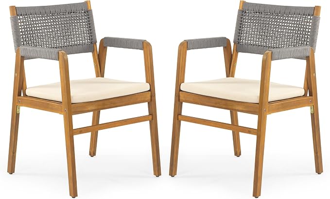 Christopher Knight Home Pasco Acacia Wood Outdoor Dining Table Set - Image 9