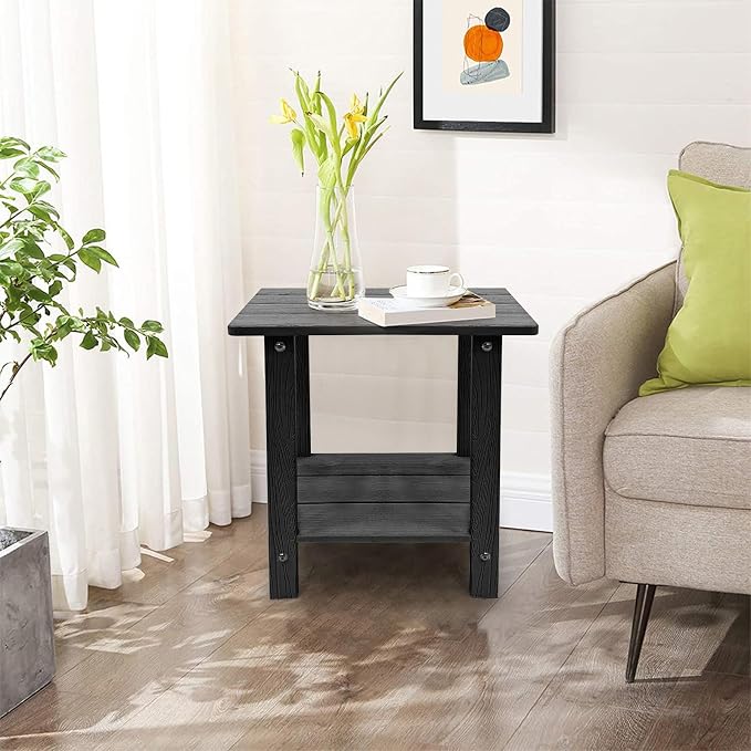 Melucivi Weather Resistant Outdoor Side Table, Double Small Adirondack Side - Image 6