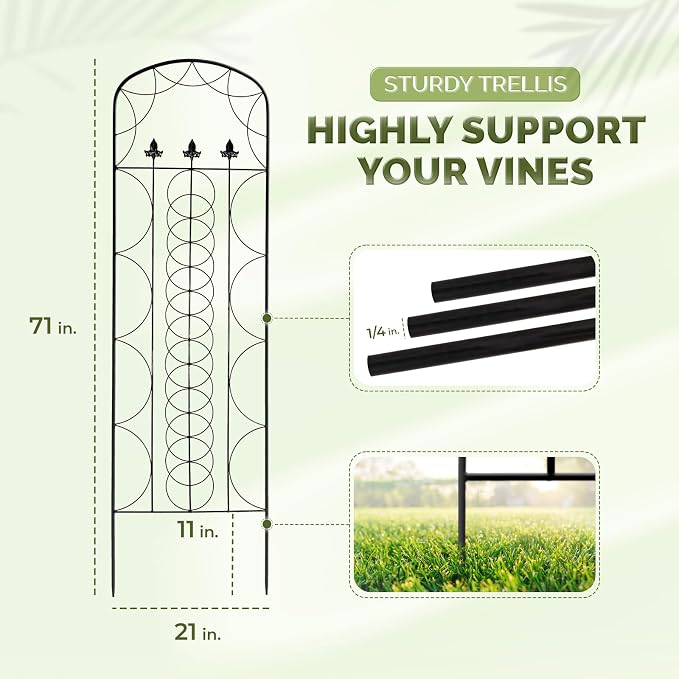 Idzo 71 in. Decorative Metal Trellis - Image 3