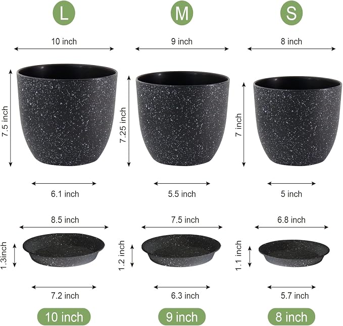 Plant Pots 10/9/8 inch, Flower Pots - Image 3