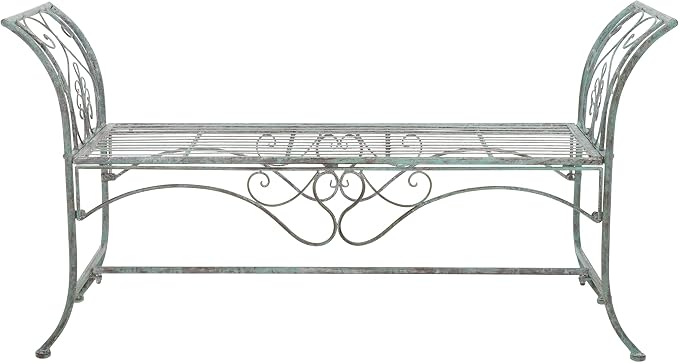 SAFAVIEH Outdoor Collection Adina Victorian Antique Dark Green Wrought Iron by SAFAVIEH