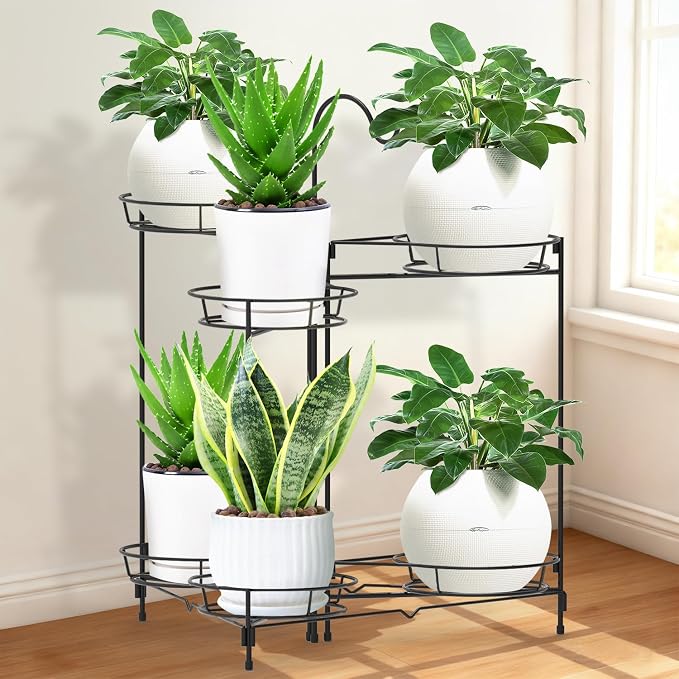 Heavy Duty Metal Plant Stand, Indoor Outdoor Plant Shelf & Rack - Image 2