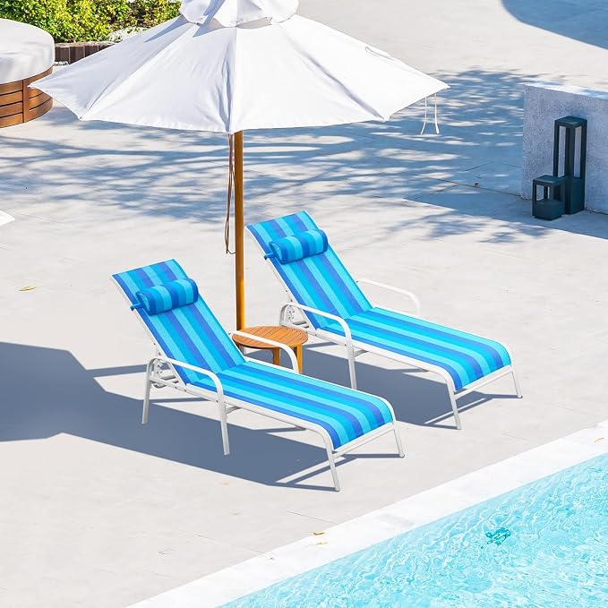 EROMMY Patio Chaise Lounge, for Beach Pool Sunbathing Lawn Lounger Recliner - Image 2