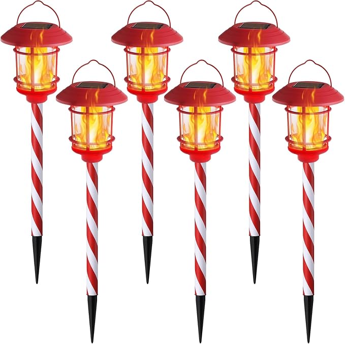 Dynaming 6 Pack Christmas Solar Flame Garden Lights Outdoor, Dual Use - Image 9