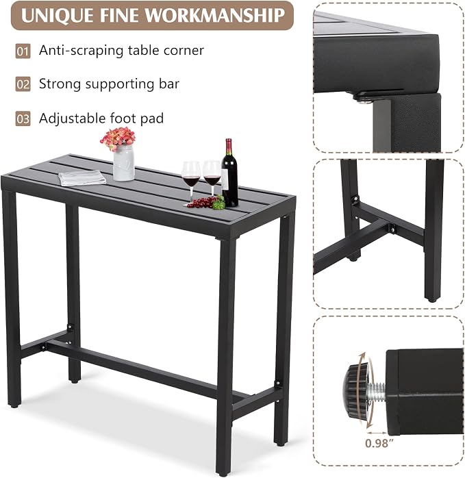Outdoor Bar Table, Patio Counter Height Bar Tables - Image 5