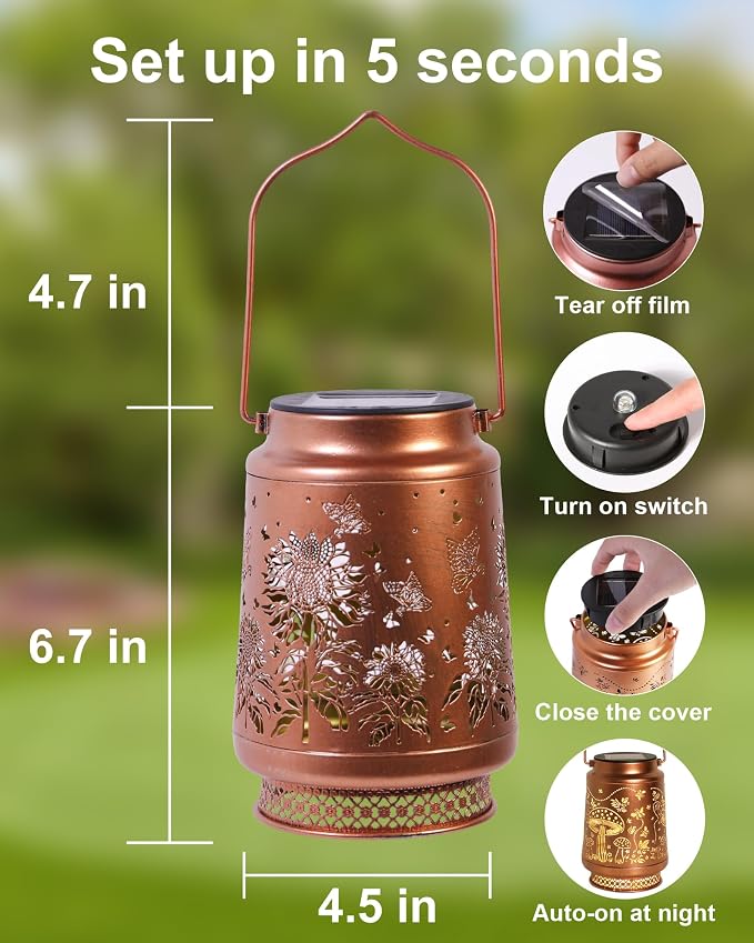 Sunflower Gifts for Women Sunflower Solar Lantern Birthday Gifts Mothers Day - Image 6