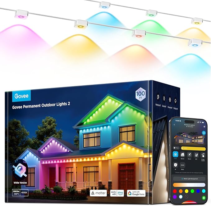 Govee Permanent Outdoor Lights 2, 150ft RGBIC Outdoor Lights by Govee
