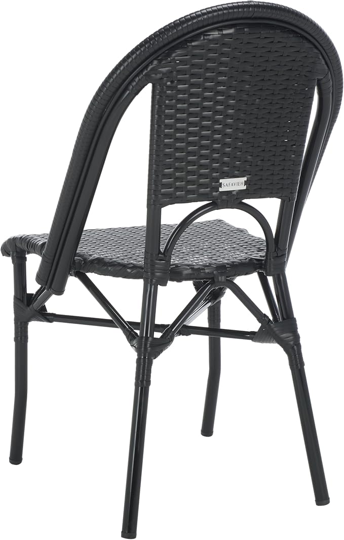 SAFAVIEH Outdoor Collection Torino Black Parisian Bistro Chair Set of 2 - Image 9