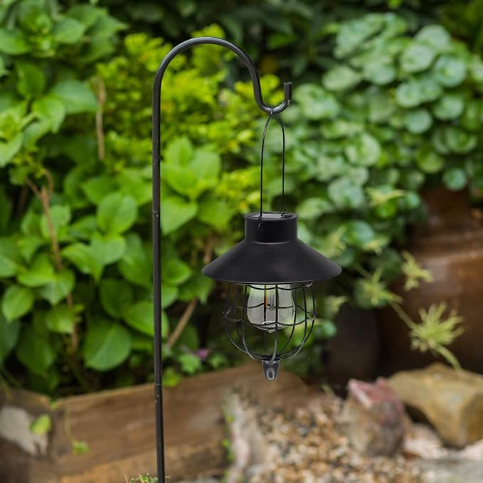 YAKii 2 Pack Solar Lantern Hanging Waterproof Outdoor Metal Solar Lamp - Image 6