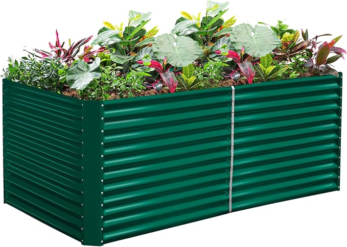 Land Guard 6x3x3ft Rectangular Galvanized Raised Garden Beds, Large-Capacity by LandGuard