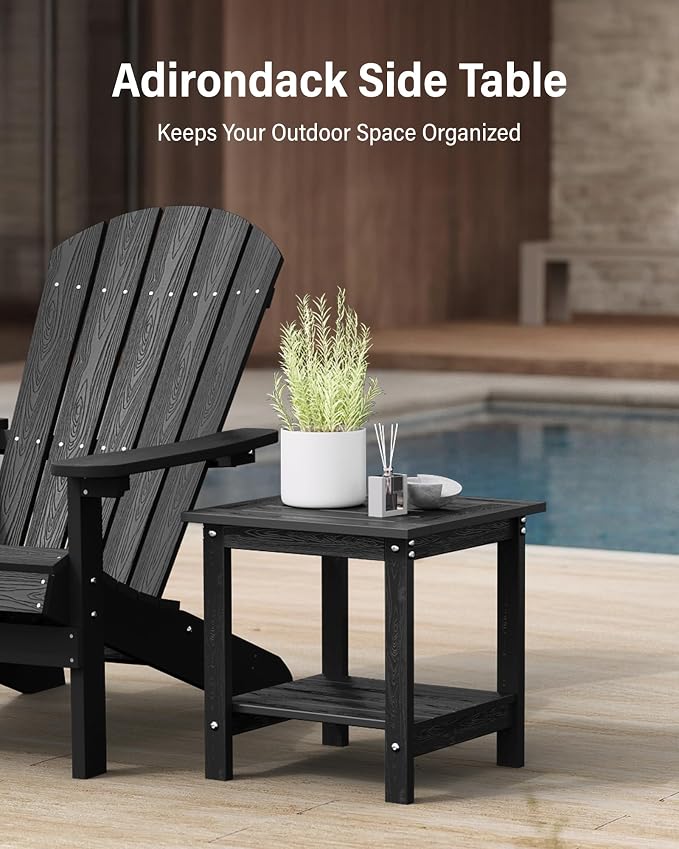 YEFU Outdoor Side Table for Patio: 16x16 in HIPS Square Outdoor End Table - Image 7