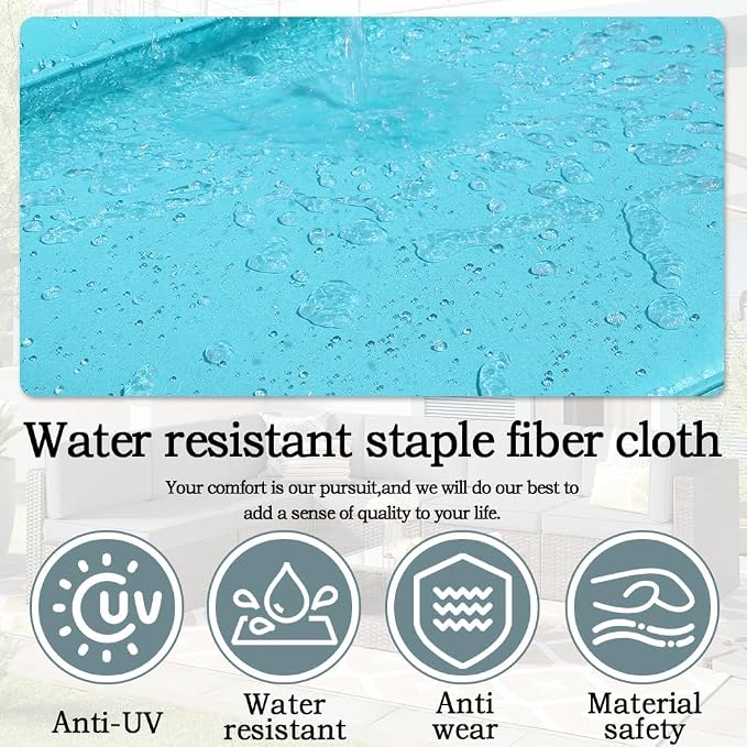 14Pcs Outdoor Cushion Covers Replacement Washable w/Zipper - Image 7