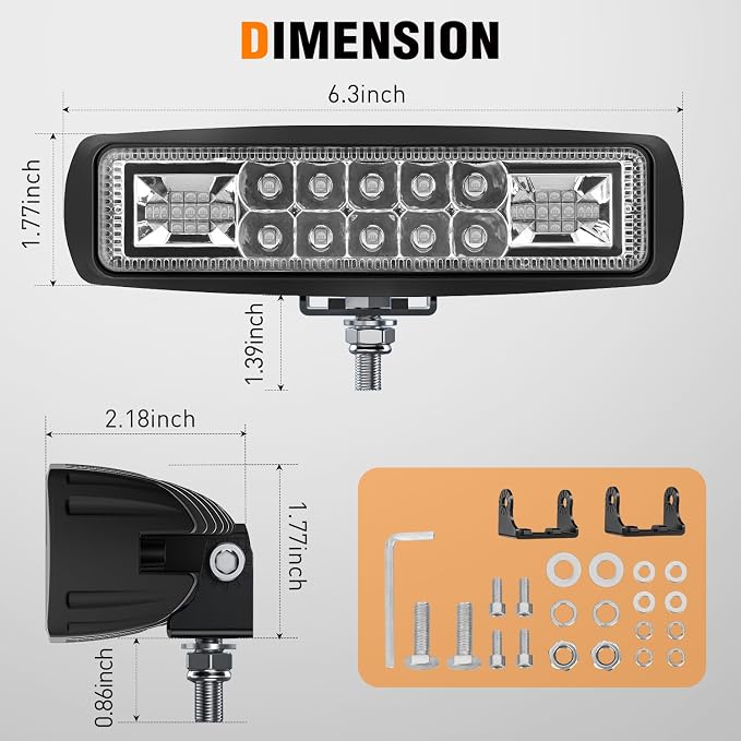 Nilight 6 Inch Green LED Light Pods 2 PCS 60W Flood Spot Combo Beam Off Road - Image 2