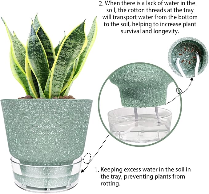 Self Watering Pots for Indoor Plants, - Image 5