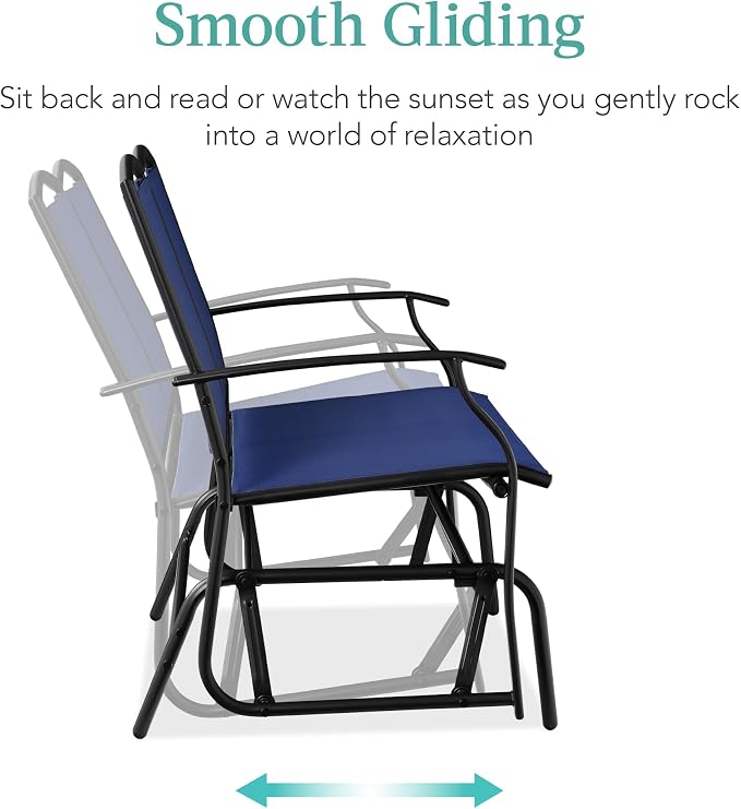 Best Choice Products 2-Person Outdoor Patio Swing Glider Steel Bench Loveseat - Image 4