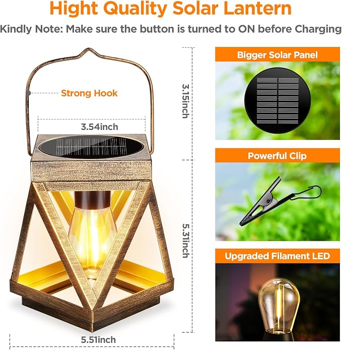KOOPER Solar Lanterns Outdoor Waterproof - Image 8