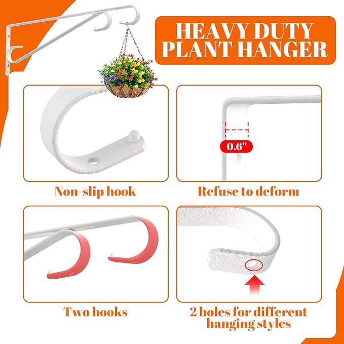 Plant Hangers Outdoor Plant Hooks Heavy Duty Iron Plant Hanger Hook - Image 3