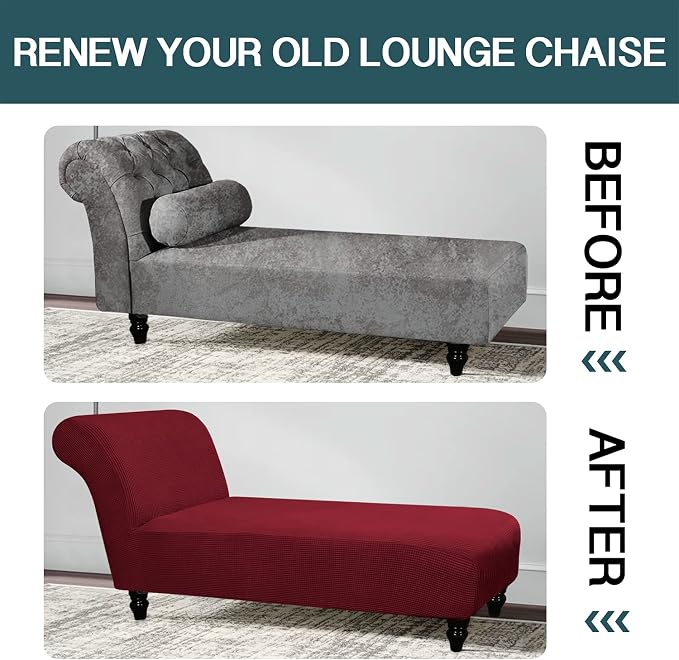 FantasDecor Chaise Lounge Cover Stretch Armless Chair Slipcover - Image 6
