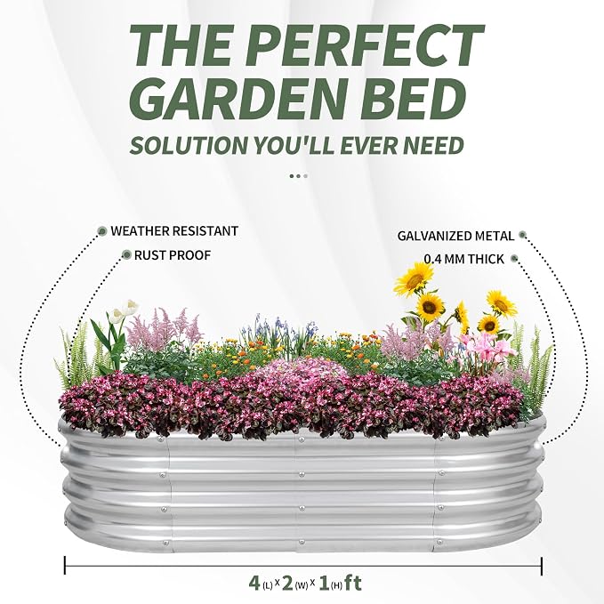 1MORE Galvanized Raised Garden Bed- Planter Garden Boxes Outdoor, Raised Beds - Image 5