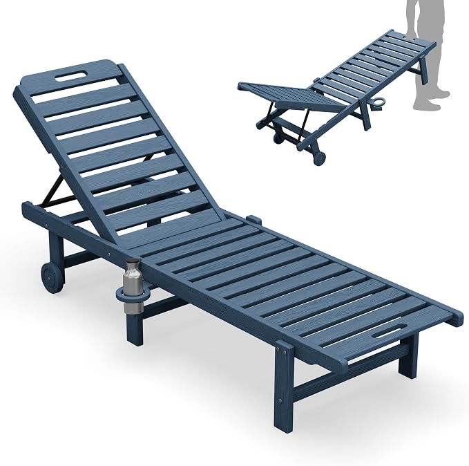 SERWALL Outdoor Chaise Lounge, Patio Chaise Lounge Chair by SERWALL