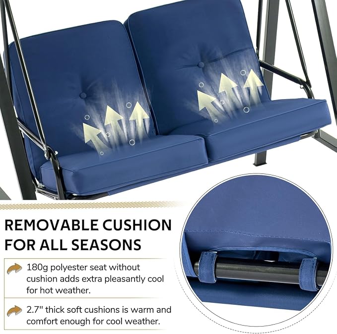 AECOJOY 2-Seat Outdoor Patio Swing Chair - Image 2