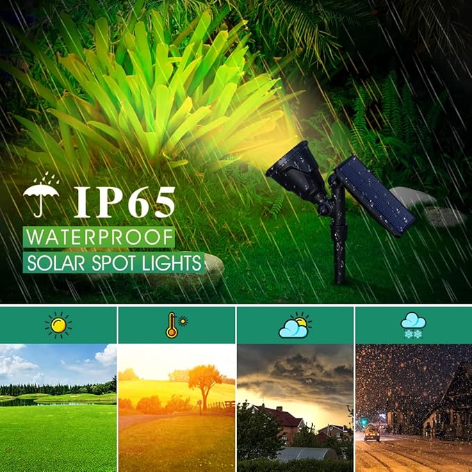 Solar Spot Lights Outdoor, Waterproof Solar Landscape Spotlights 18 LED 2-in-1 - Image 6