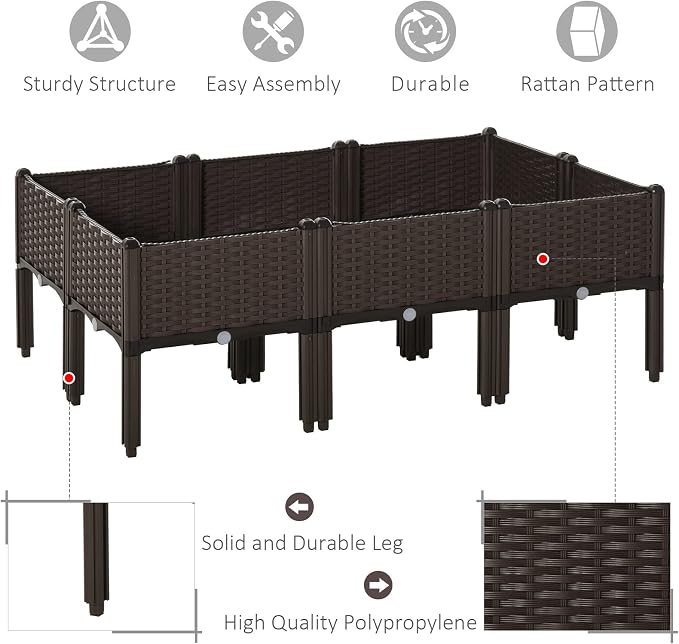 Outsunny 6 Piece Raised Garden Bed - Image 3