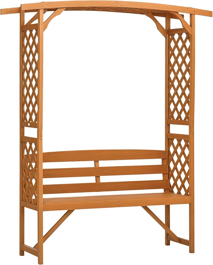 Outsunny Patio Garden Bench Arbor Arch by Outsunny