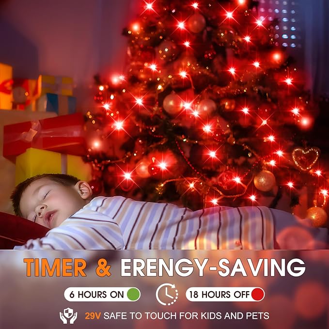 KNONEW Outdoor Christmas Lights 300 LED 99ft String Lights 8 Modes & Memory - Image 4