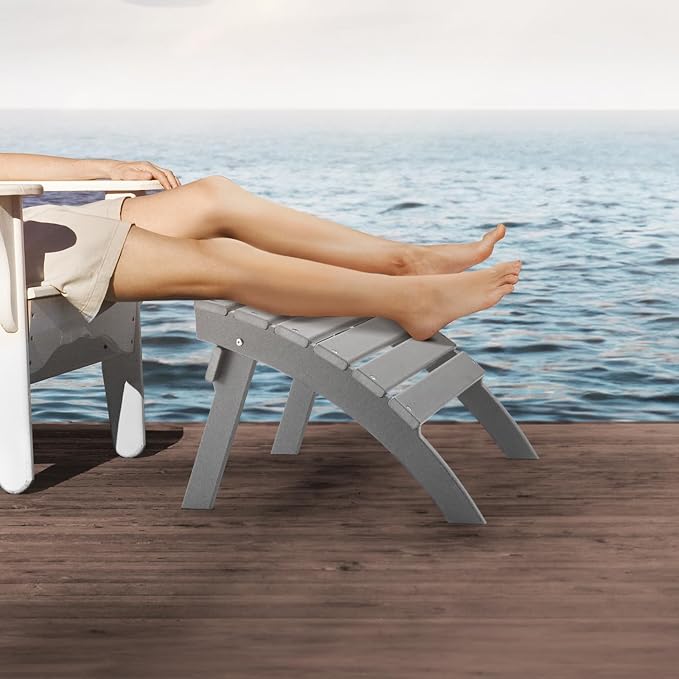 VEVOR Adirondack Ottoman, 21.5L x 18.9W x 14.8H Inch HDPE Plastic Folding - Image 8