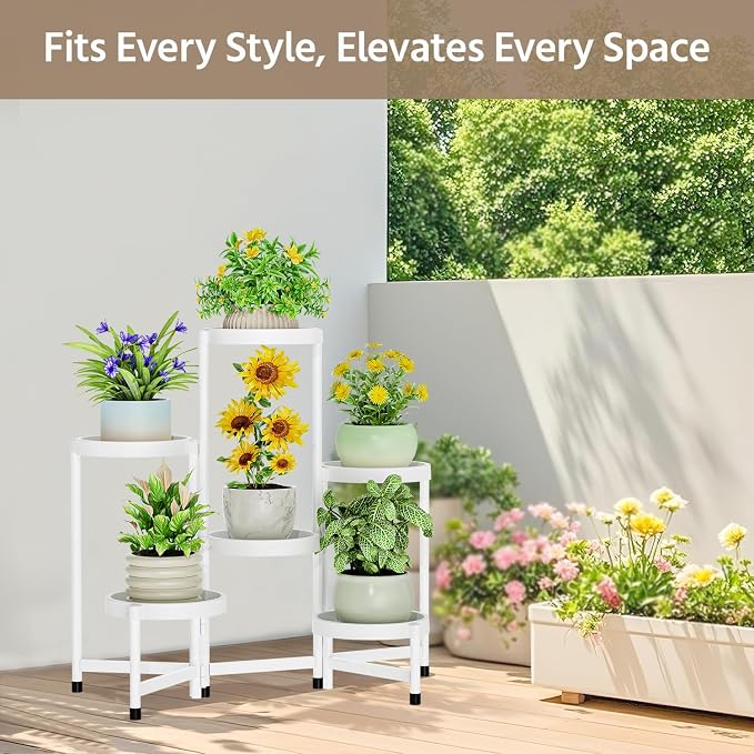 LASZOLA 6 Tiered Folding Plant Stand Indoor - Image 2