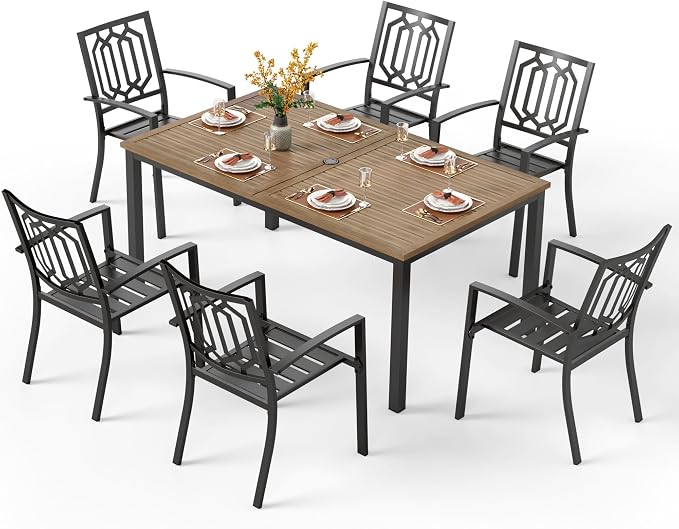 PHI VILLA 7 Pieces Outdoor Dining Set by PHIVILLAThepioneerofcomfortablehouseholdsupplies