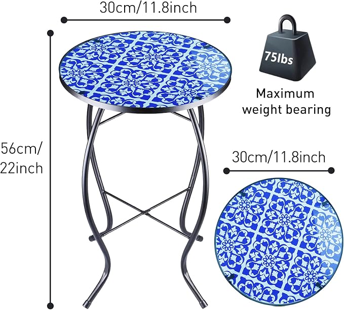 12 Inch Small Outdoor Side Table - Image 4