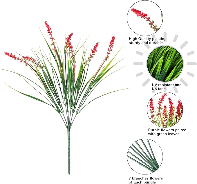 HyeFlora 20 Bundles Artificial Fake Outdoor Plants Flowers - Image 3