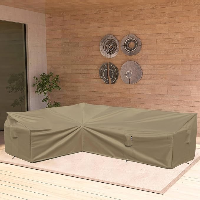 Heavy Duty Outdoor Sectional Sofa Cover, Waterproof 600D Patio Sectional Couch - Image 6