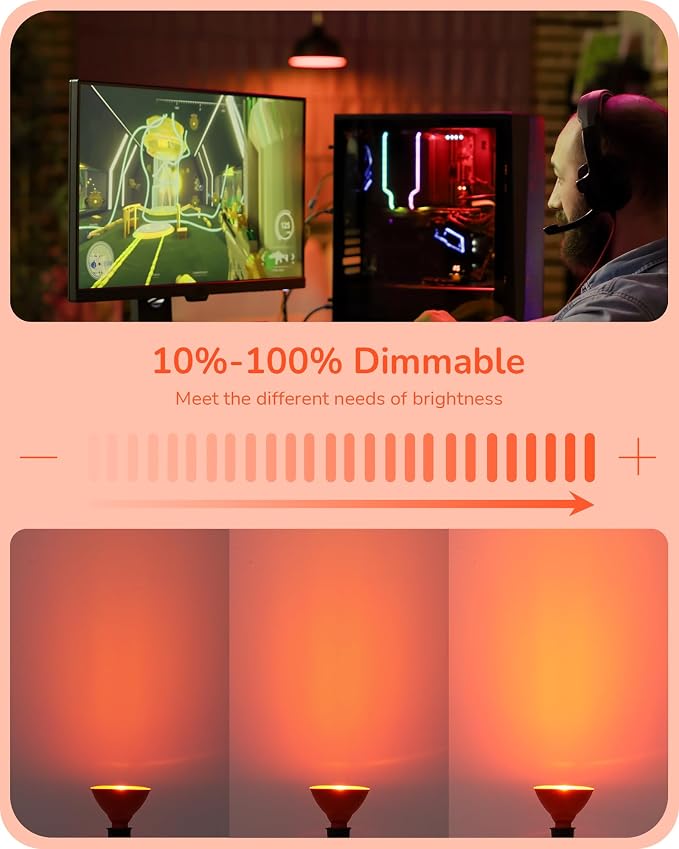 EDISHINE PAR38 Orange LED Flood Light Bulbs Outdoor, Dimmable LED Light Bulb - Image 4