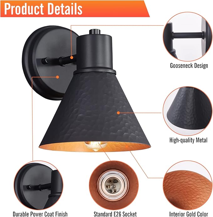 2 Pack Outdoor Wall Sconces - Image 4