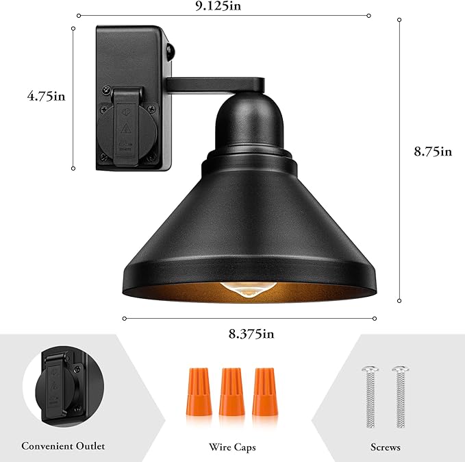 Brightever Motion Sensor Outdoor Wall Lights, Dusk to Dawn Porch Lights Outdoor - Image 2