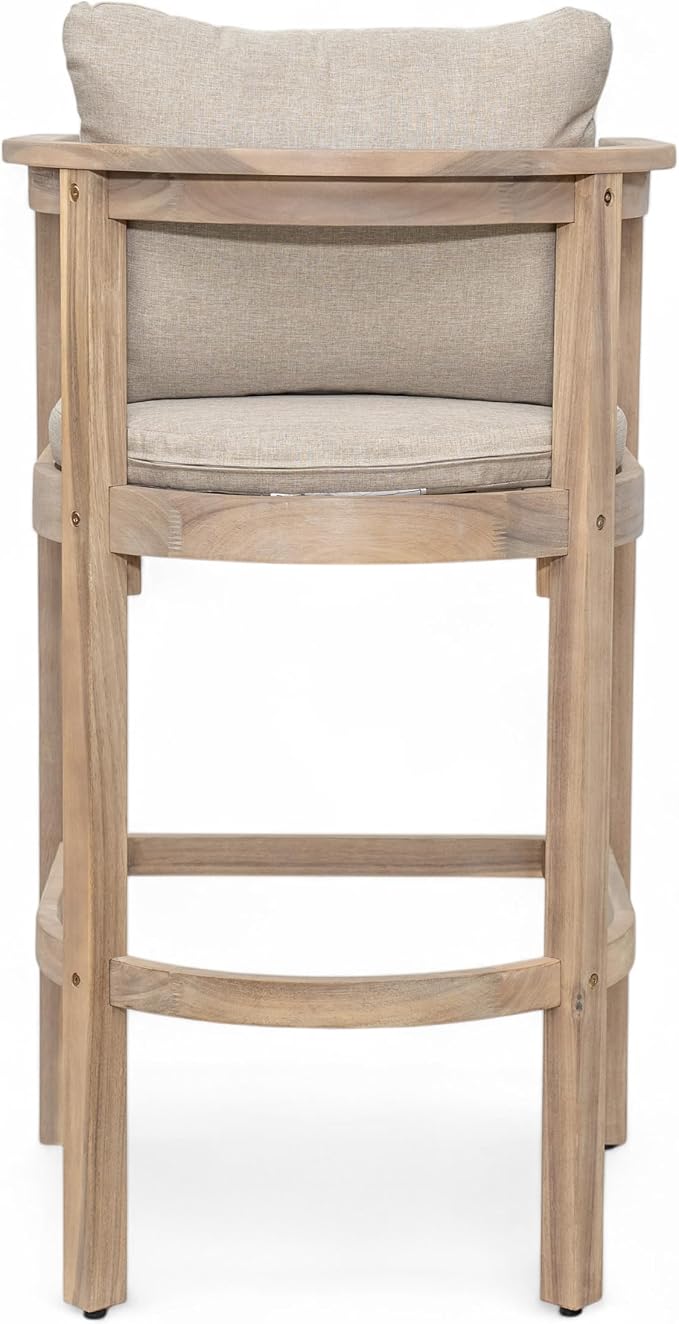 Christopher Knight Home Kuart Acacia Wood Outdoor Bar Stool Set of 2 - Image 8