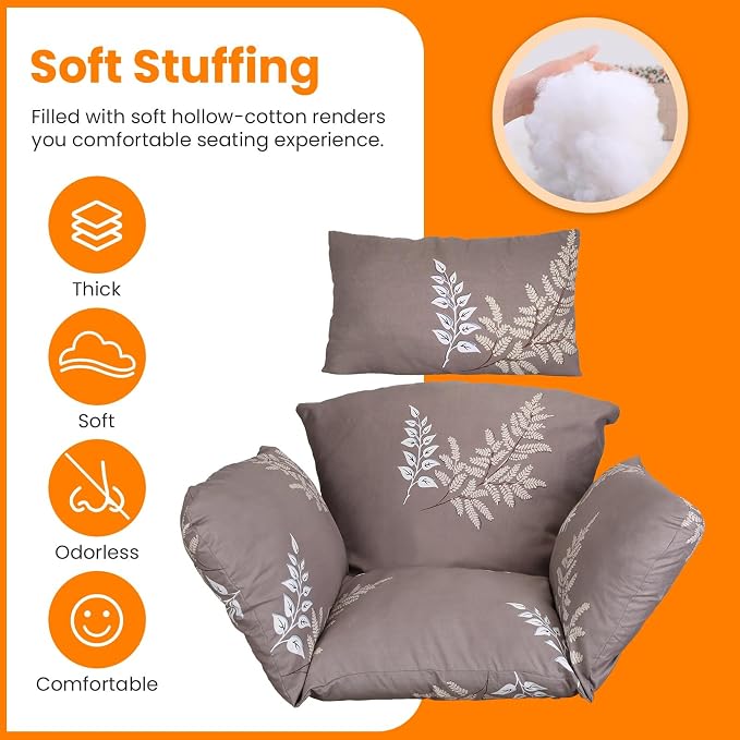 Egg Chair Cushion, Hanging Basket Hammock Seat Cushion, Thick Soft Egg Swing - Image 4